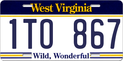 WV license plate 1TO867
