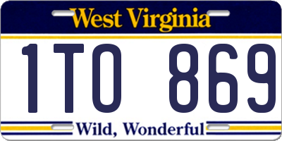 WV license plate 1TO869