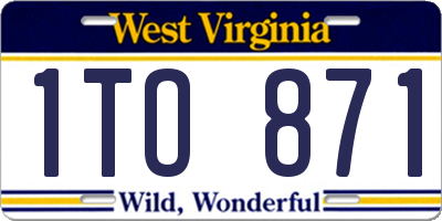 WV license plate 1TO871