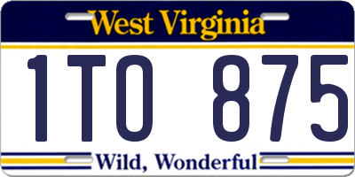 WV license plate 1TO875