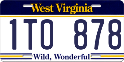 WV license plate 1TO878