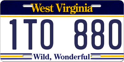 WV license plate 1TO880