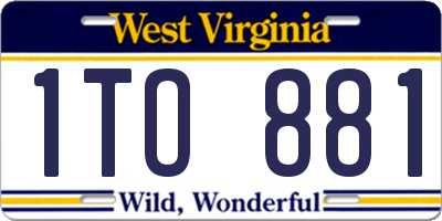 WV license plate 1TO881