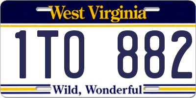 WV license plate 1TO882
