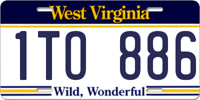 WV license plate 1TO886