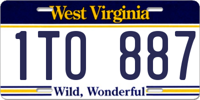 WV license plate 1TO887