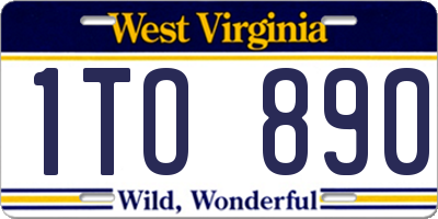 WV license plate 1TO890