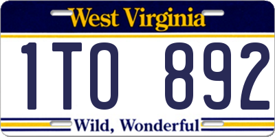 WV license plate 1TO892