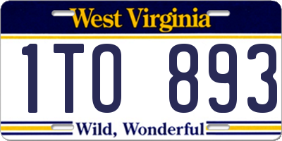 WV license plate 1TO893