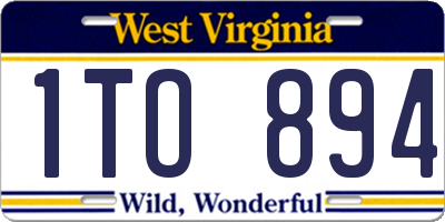 WV license plate 1TO894