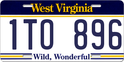 WV license plate 1TO896