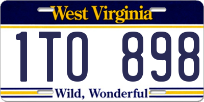 WV license plate 1TO898