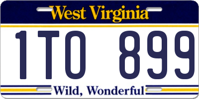 WV license plate 1TO899