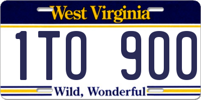 WV license plate 1TO900