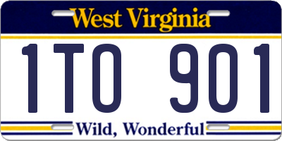 WV license plate 1TO901