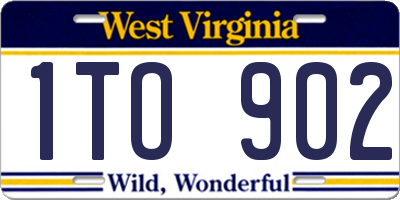 WV license plate 1TO902