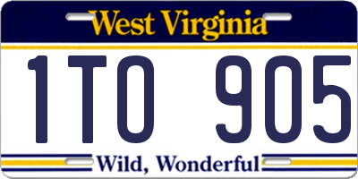 WV license plate 1TO905