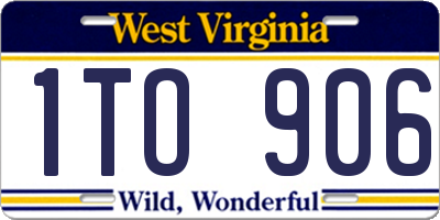 WV license plate 1TO906