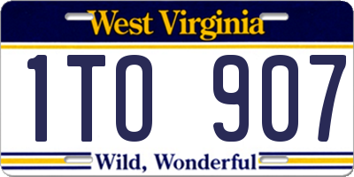 WV license plate 1TO907
