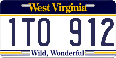 WV license plate 1TO912