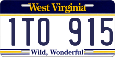 WV license plate 1TO915