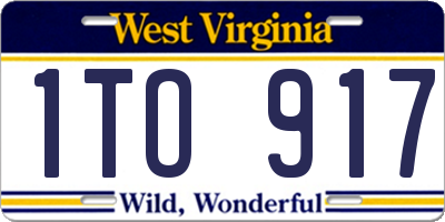 WV license plate 1TO917