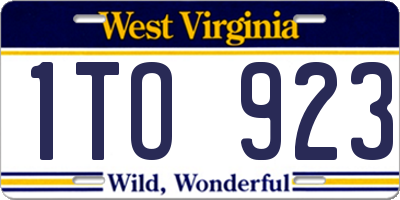 WV license plate 1TO923