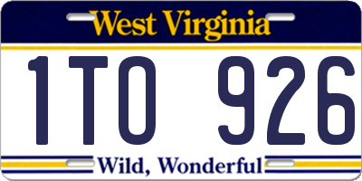 WV license plate 1TO926