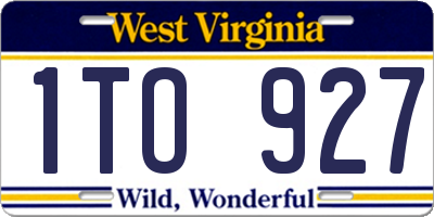 WV license plate 1TO927