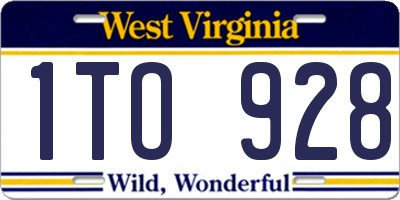 WV license plate 1TO928