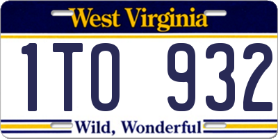 WV license plate 1TO932