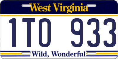 WV license plate 1TO933