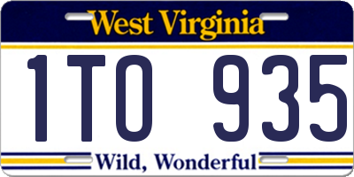 WV license plate 1TO935