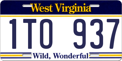 WV license plate 1TO937