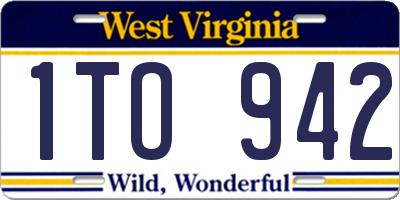 WV license plate 1TO942