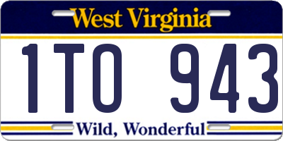 WV license plate 1TO943