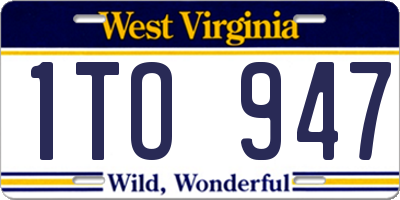 WV license plate 1TO947