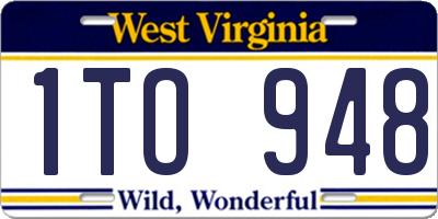 WV license plate 1TO948
