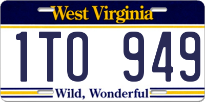 WV license plate 1TO949