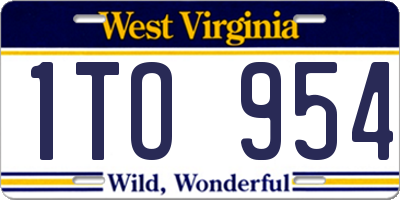 WV license plate 1TO954
