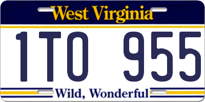 WV license plate 1TO955