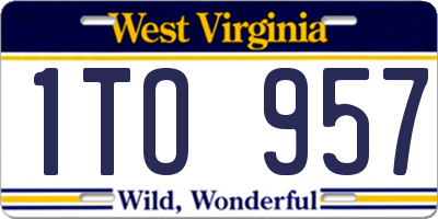WV license plate 1TO957