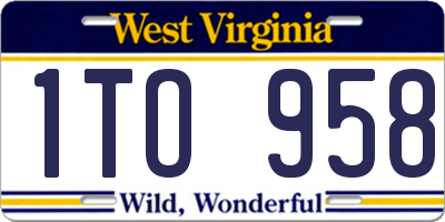 WV license plate 1TO958