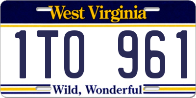 WV license plate 1TO961