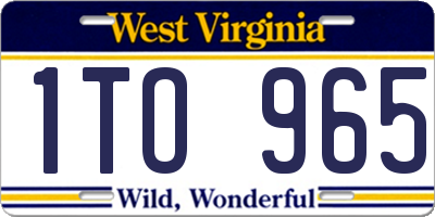 WV license plate 1TO965