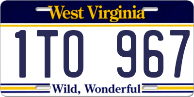 WV license plate 1TO967