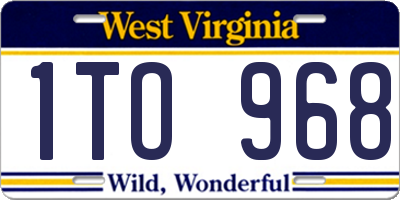 WV license plate 1TO968