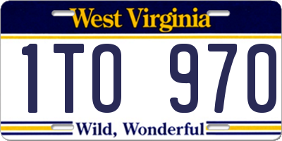 WV license plate 1TO970