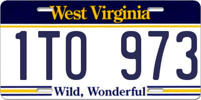WV license plate 1TO973