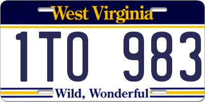 WV license plate 1TO983